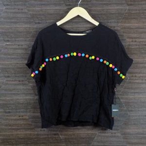 3/$25 NWT Forever21 Short Sleeve pom top | Size L